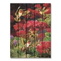 Ricki&Aposs Rugs 28 x 36 in. Giordanos Hummingbird & Geranium Inside & Outside Cedar Wall Art RI890025